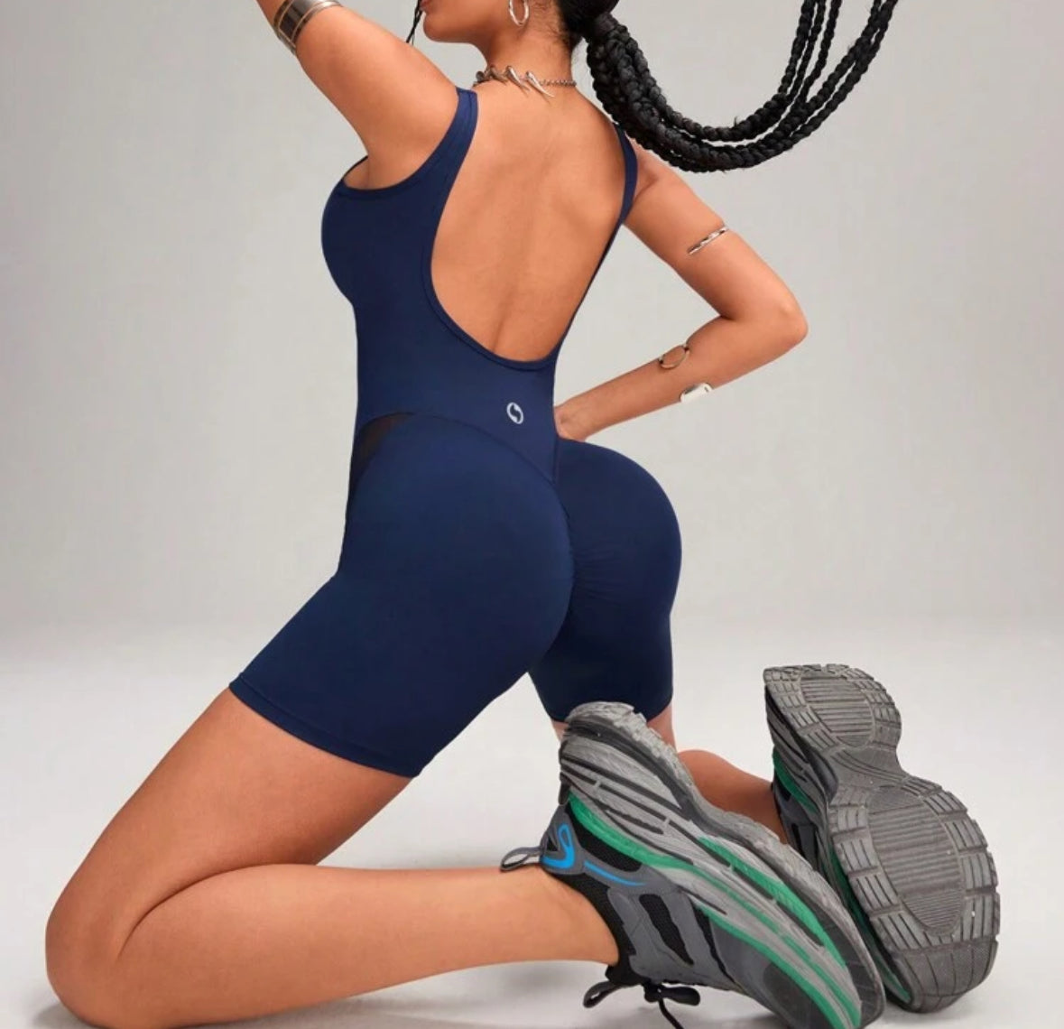 Macacão desportivo curo azul