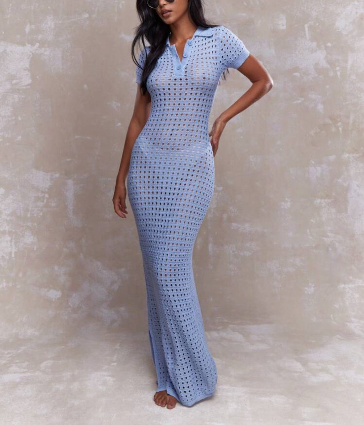 Vestido de praia azul