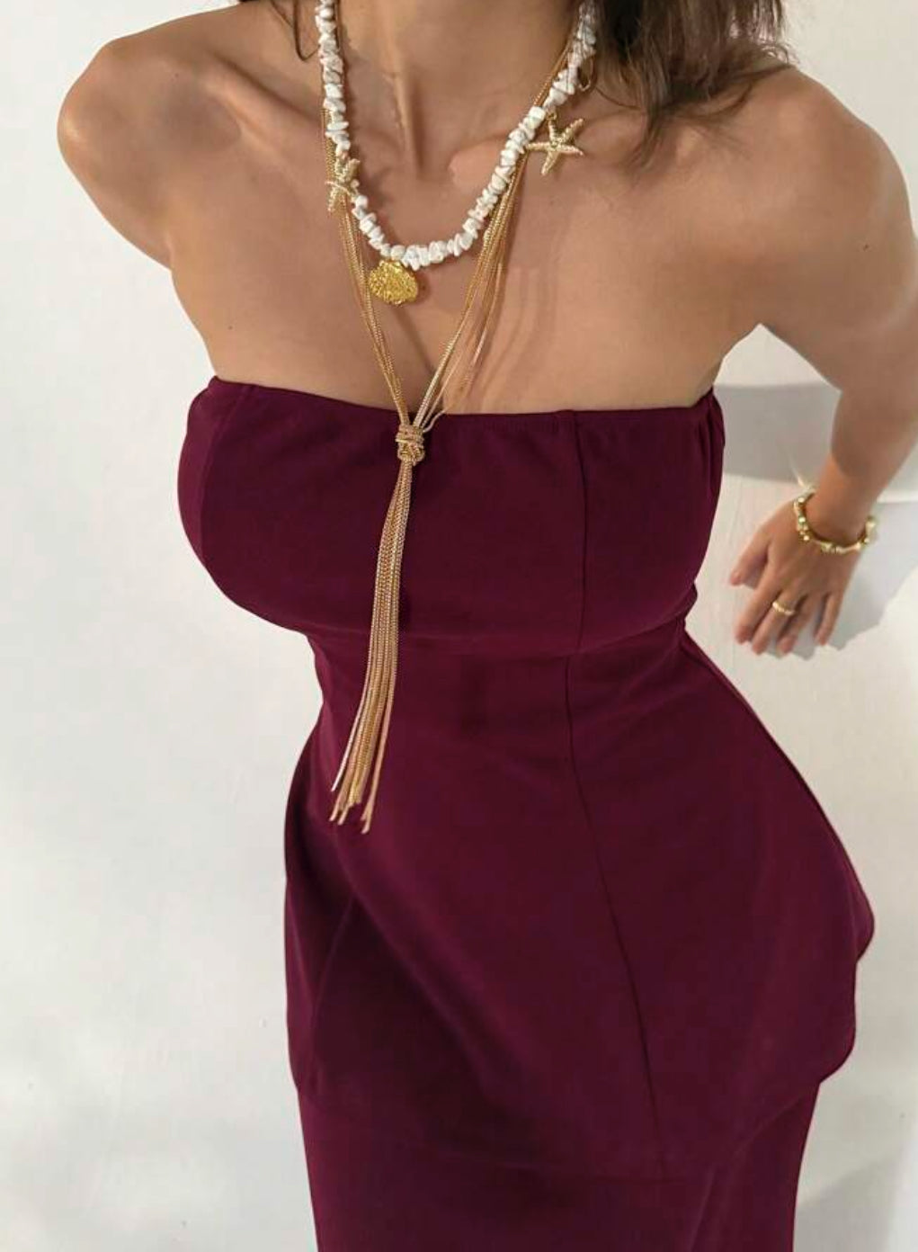Vestido cor de vinho