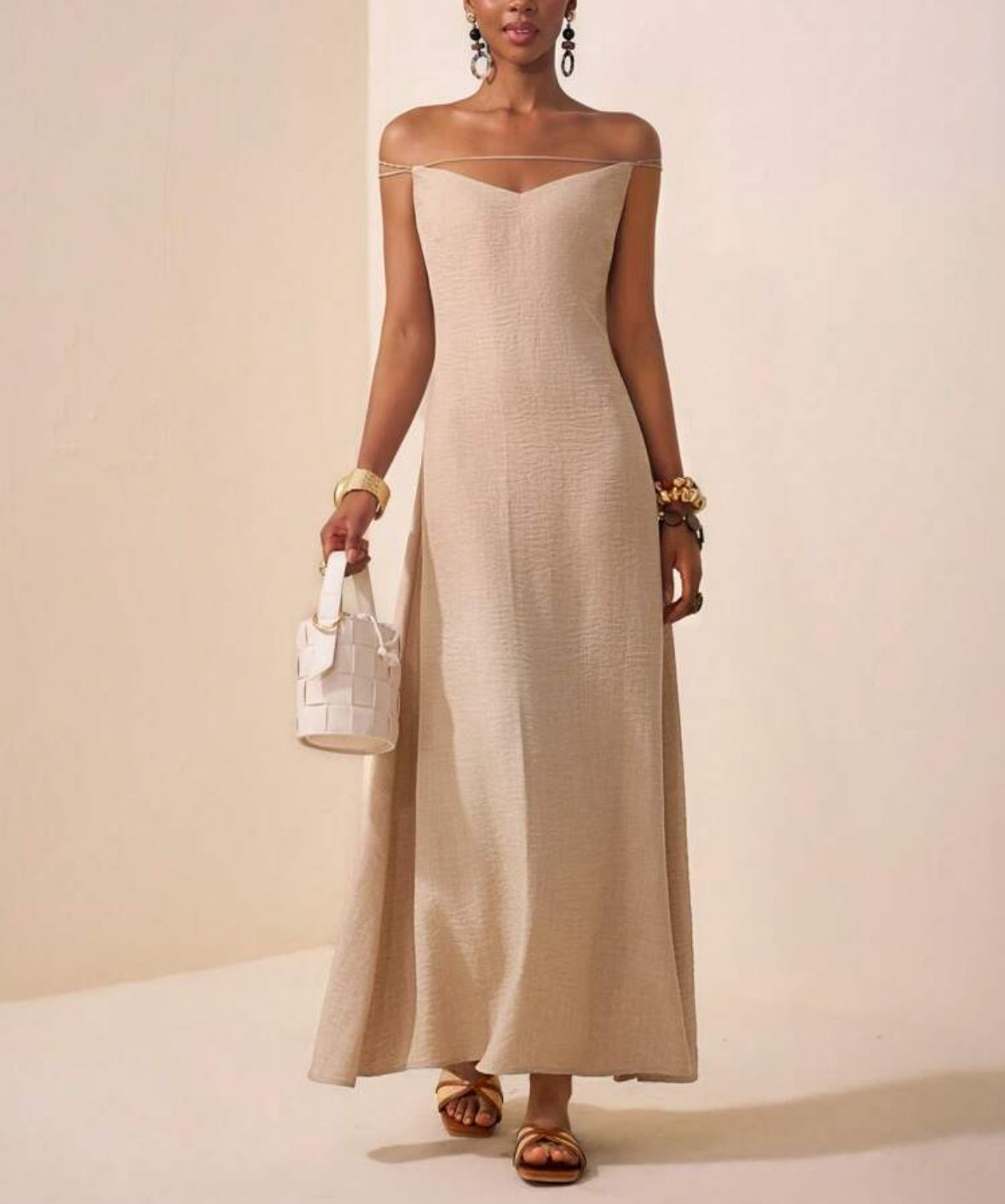 Vestido de verão bege