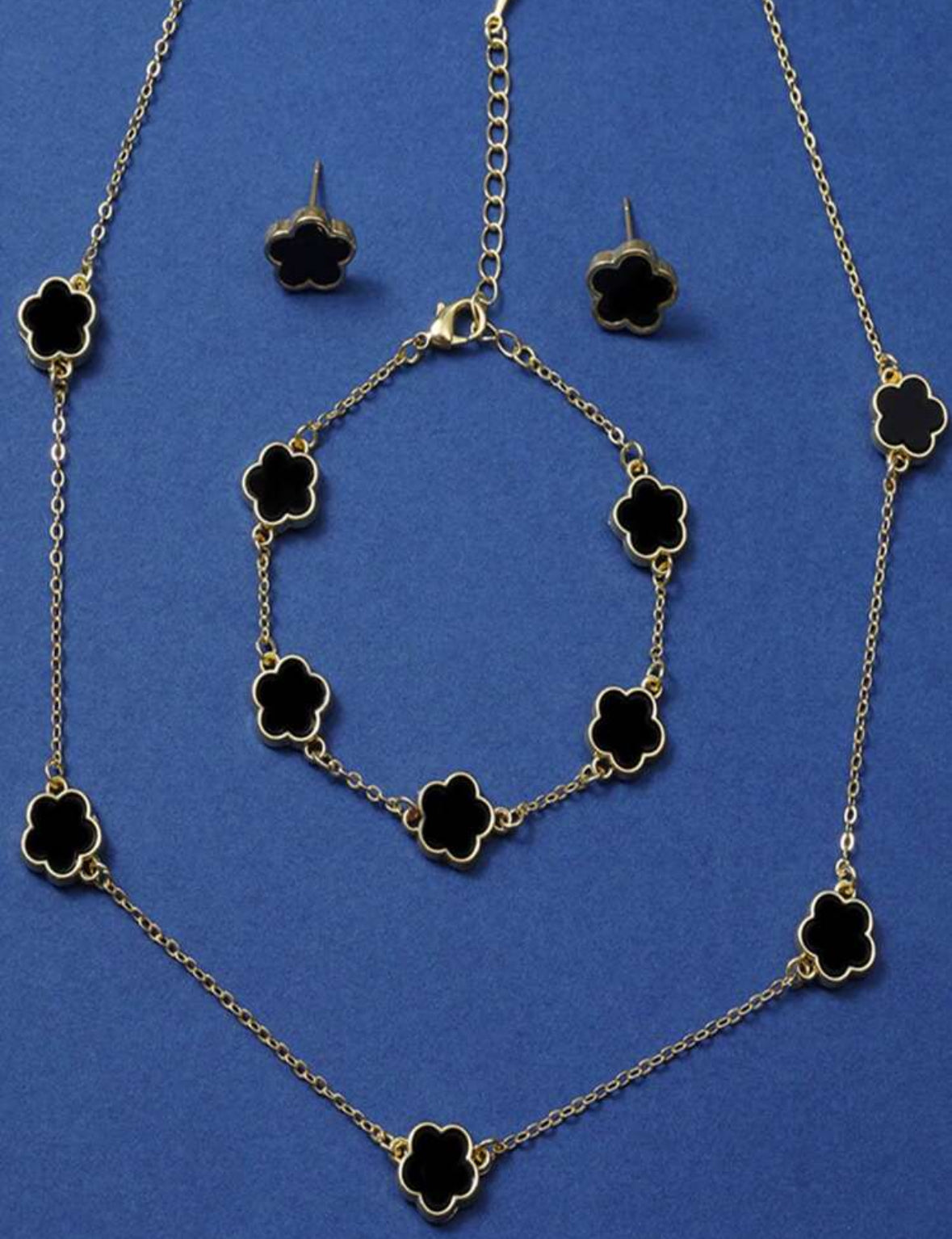 Conjunto de 3pcs trevo preto