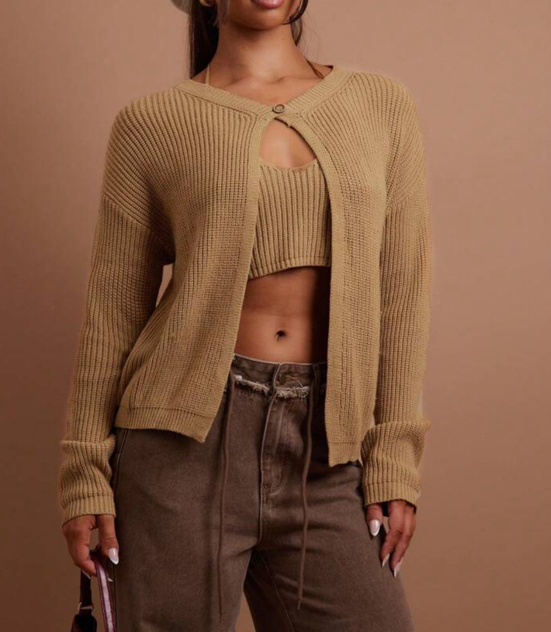 Conjunto top e camisola