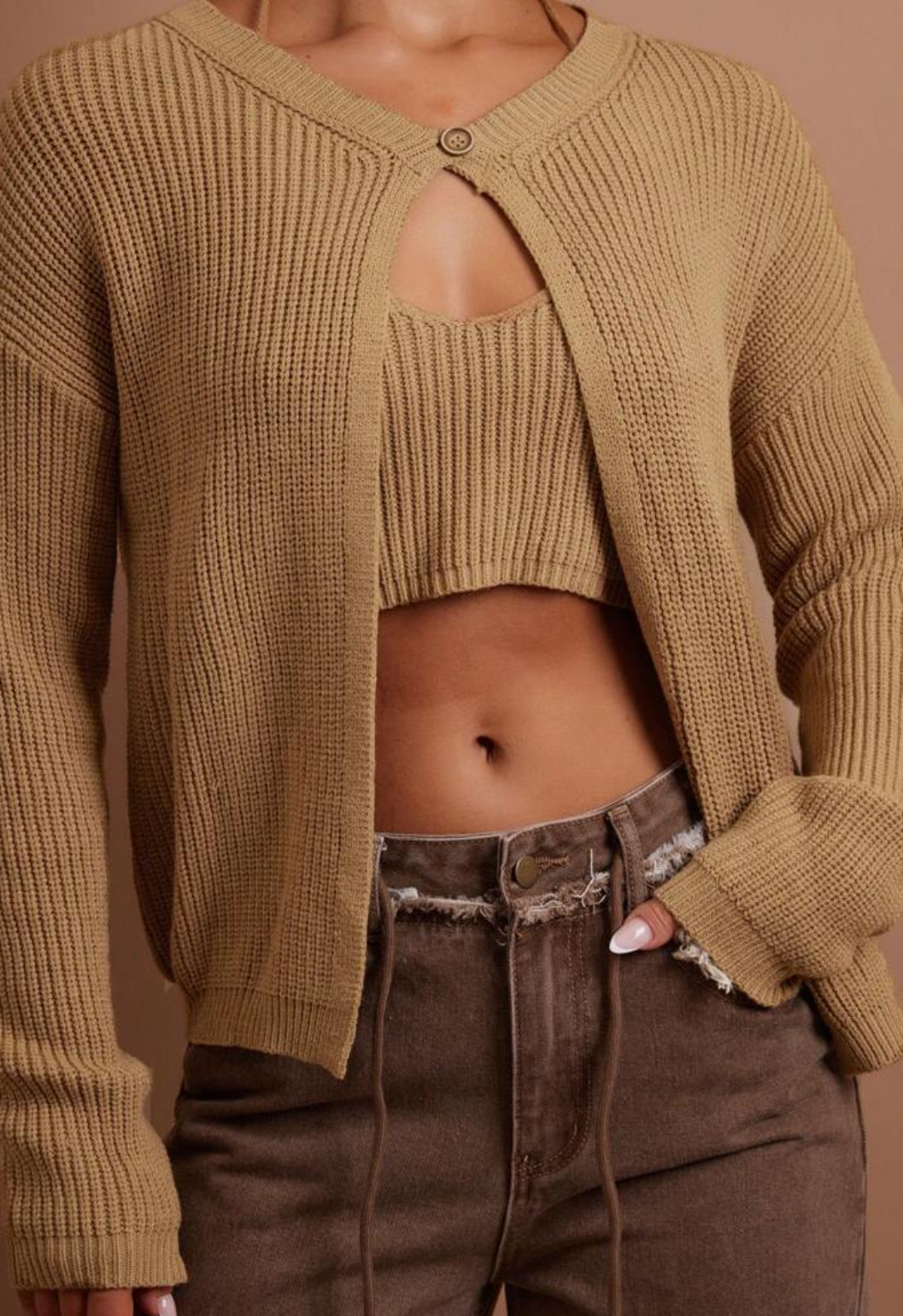 Conjunto top e camisola