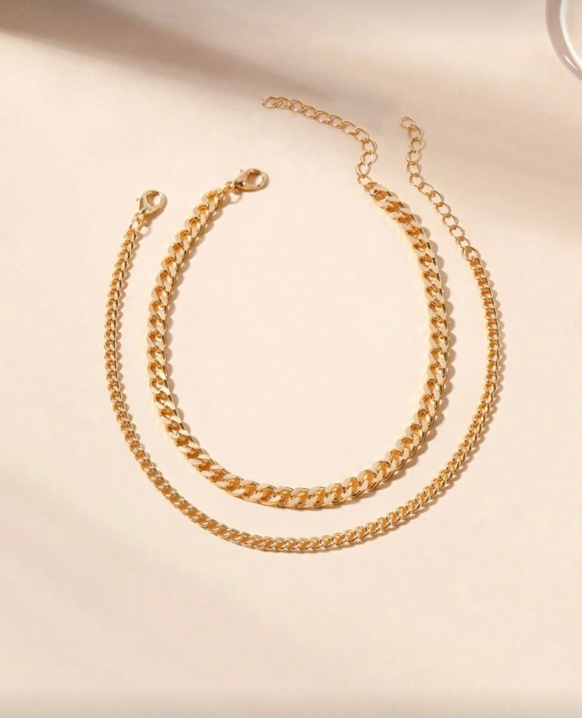 Conjunto duas correntes douradas