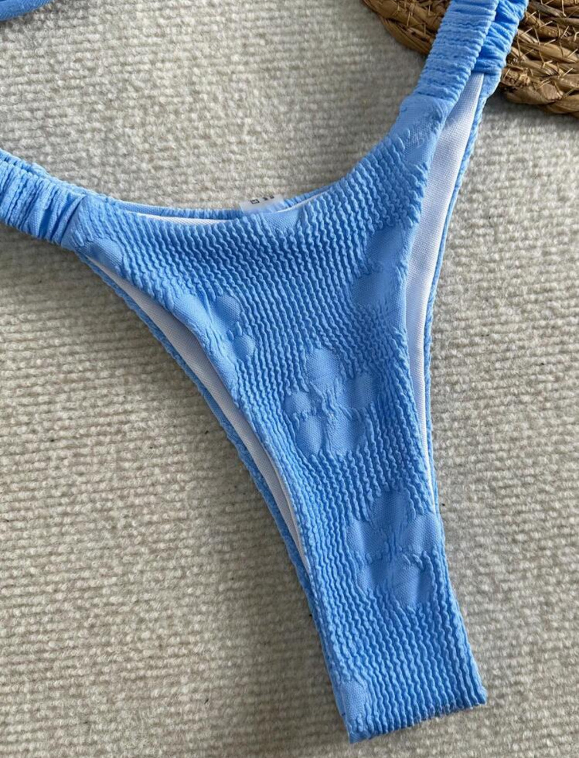 Fato de banho texturizado azul