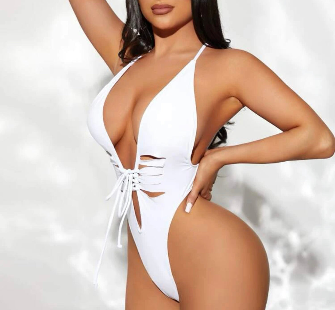 Fato de banho criss Cross branco
