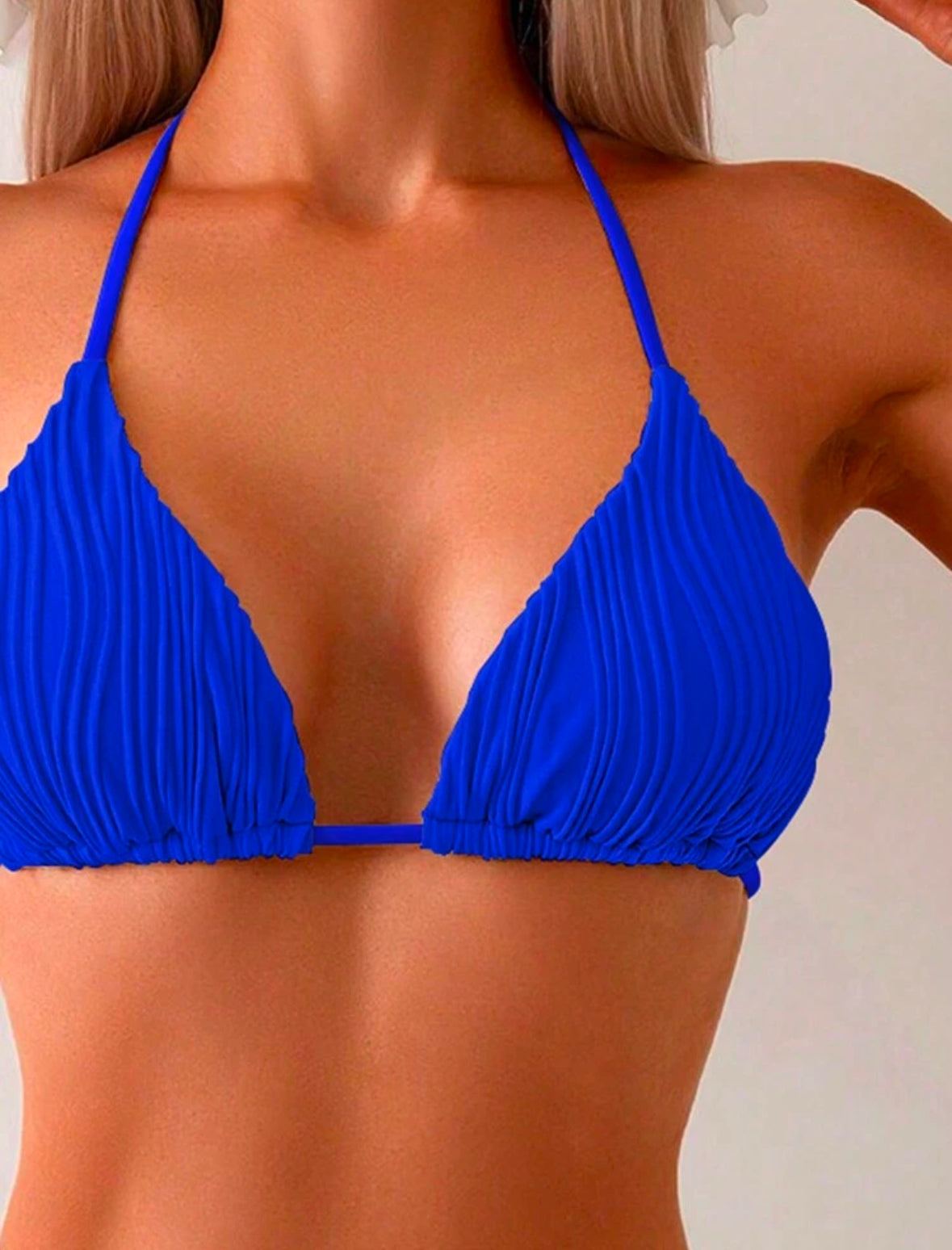 Fato de banho com relevo azul