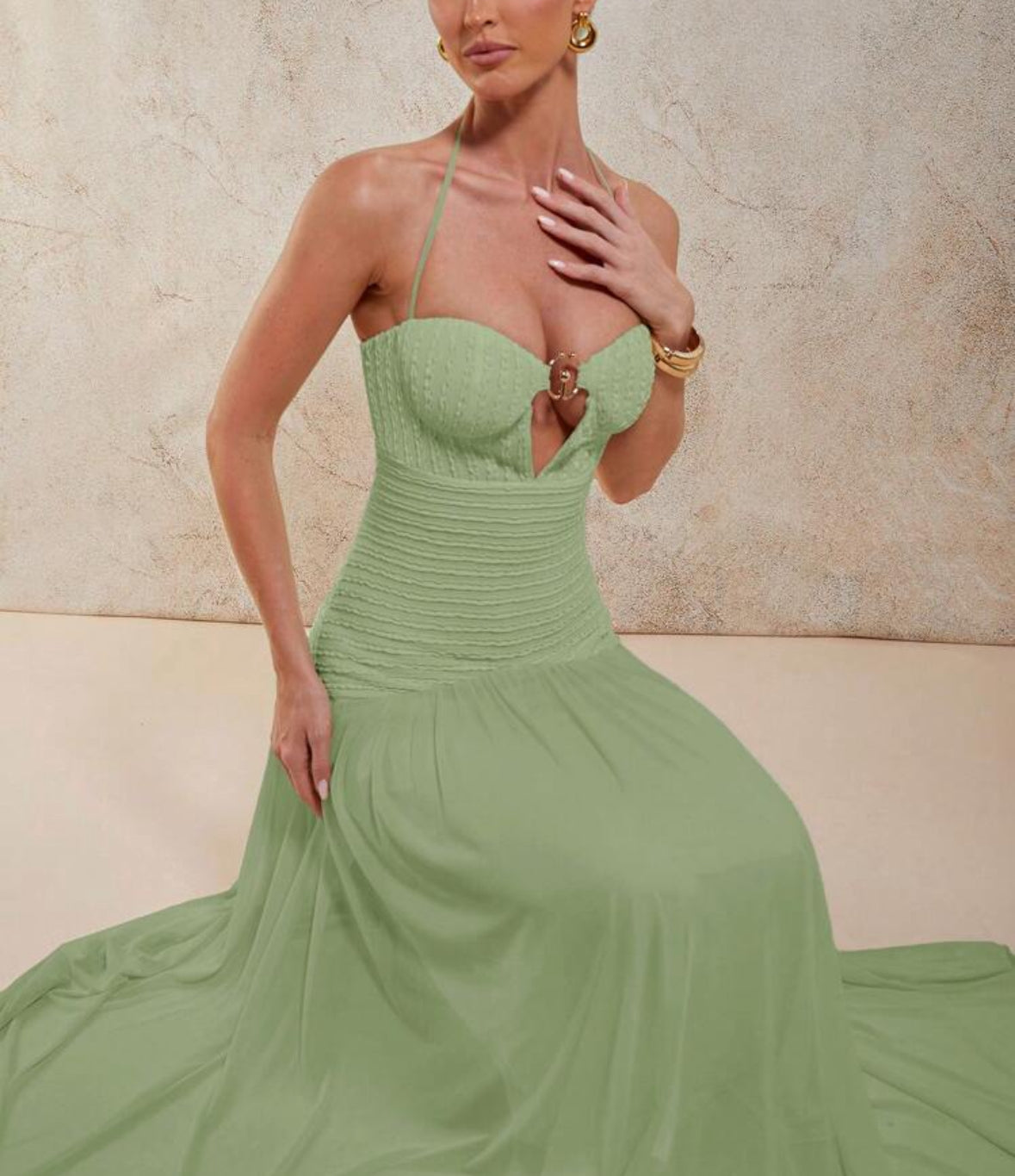 Vestido elegante verde