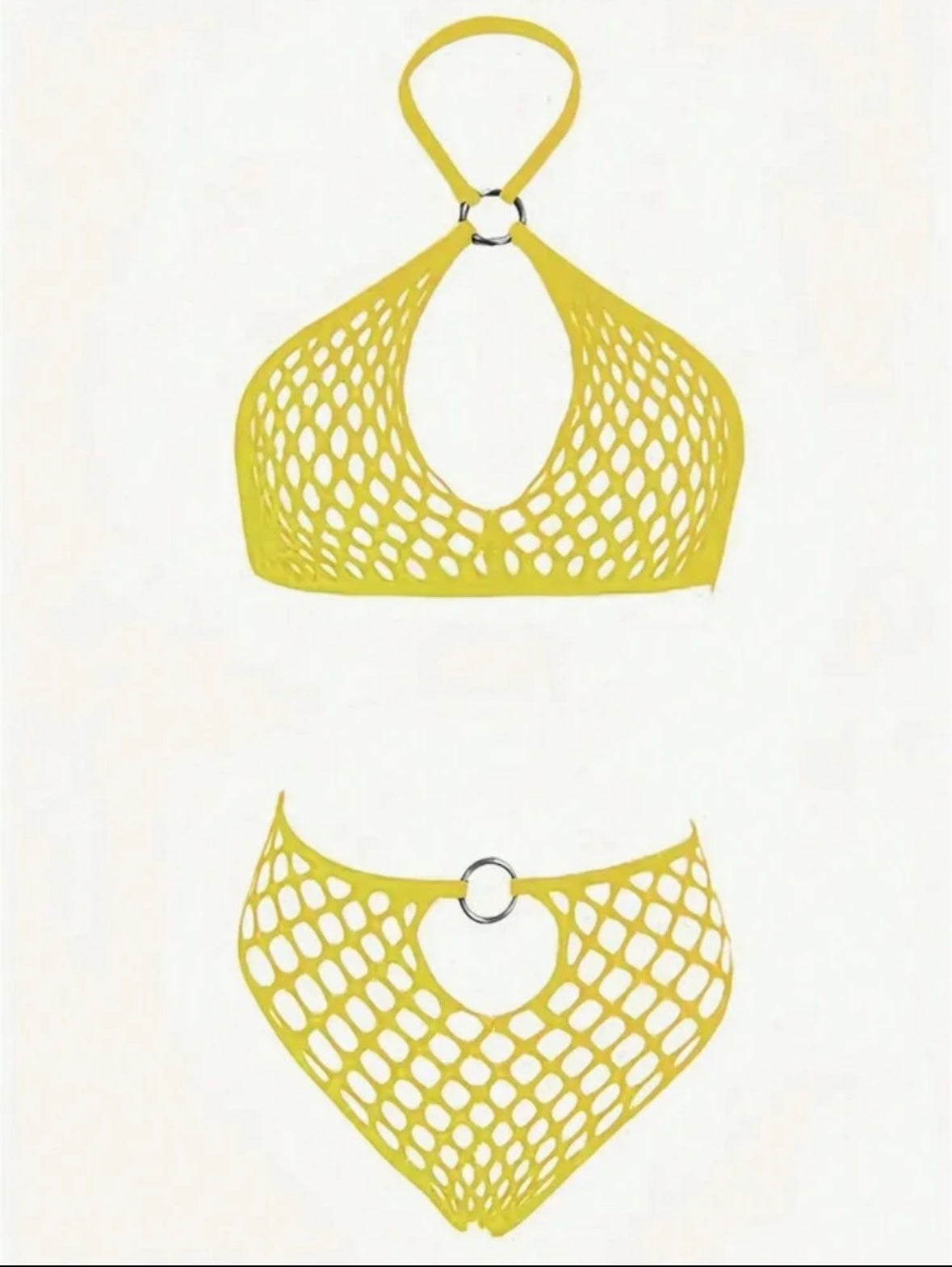 Lingerie de rede amarela
