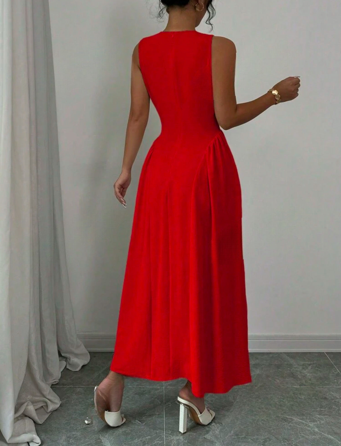 Vestido casual vermelho