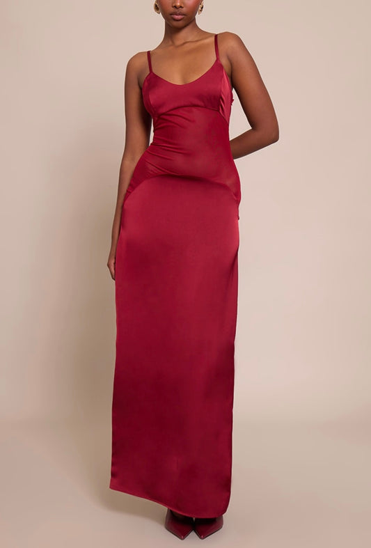 Vestido vermelho cetim