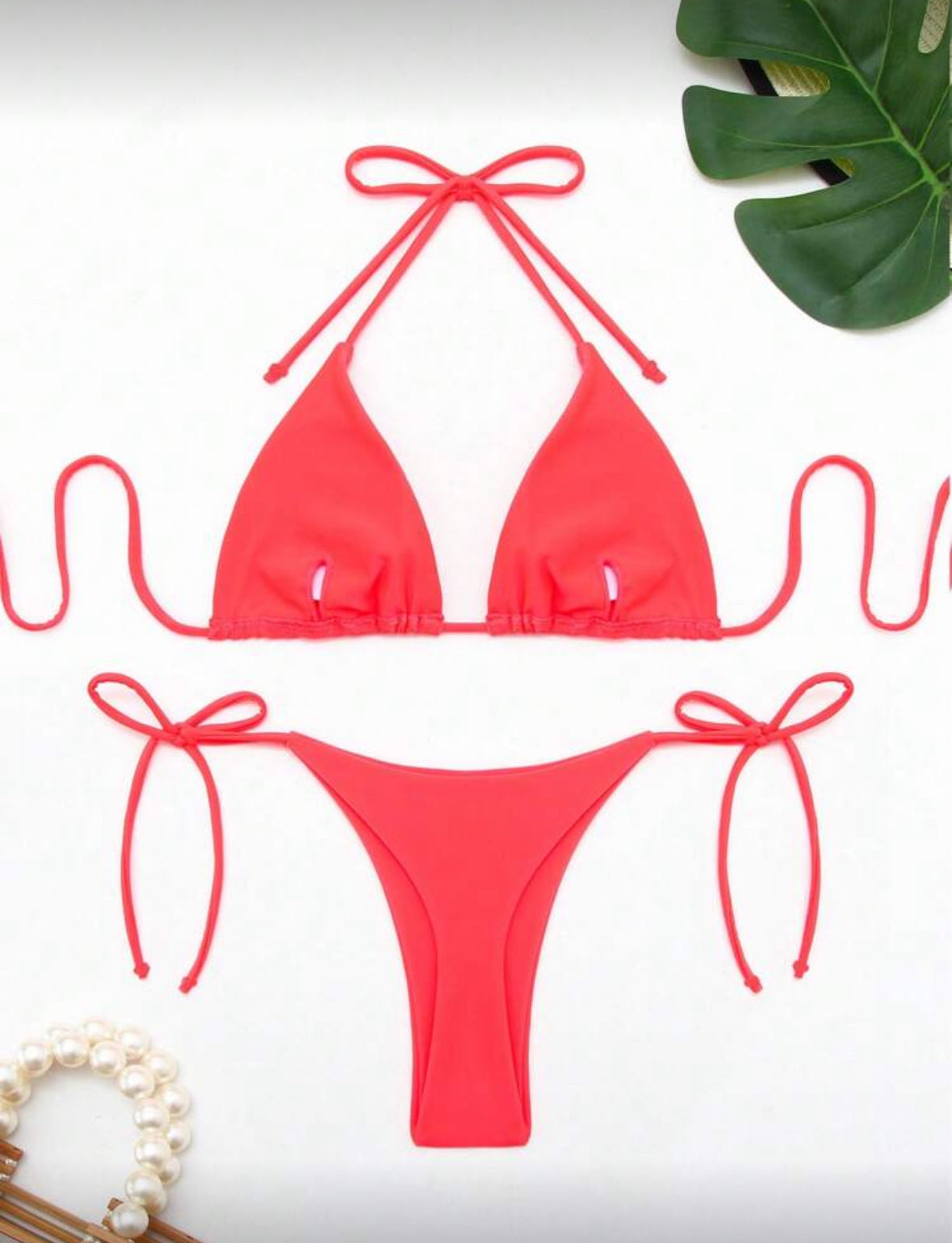 Fato de banho rosa coral