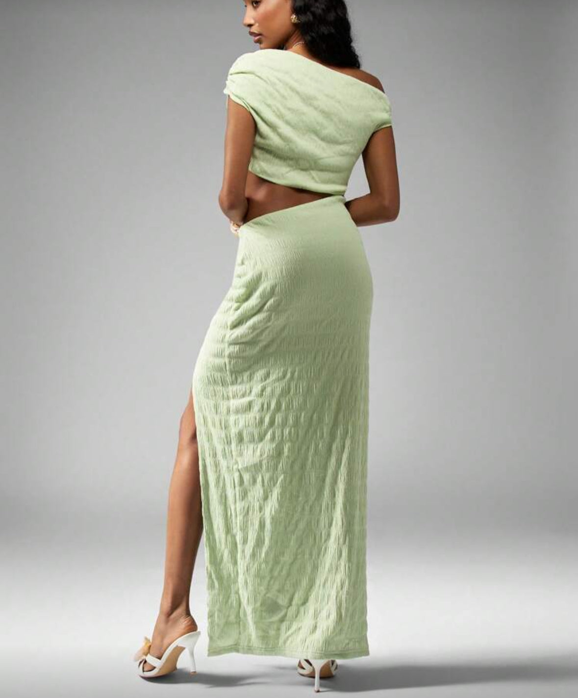 Vestido texturizado verde