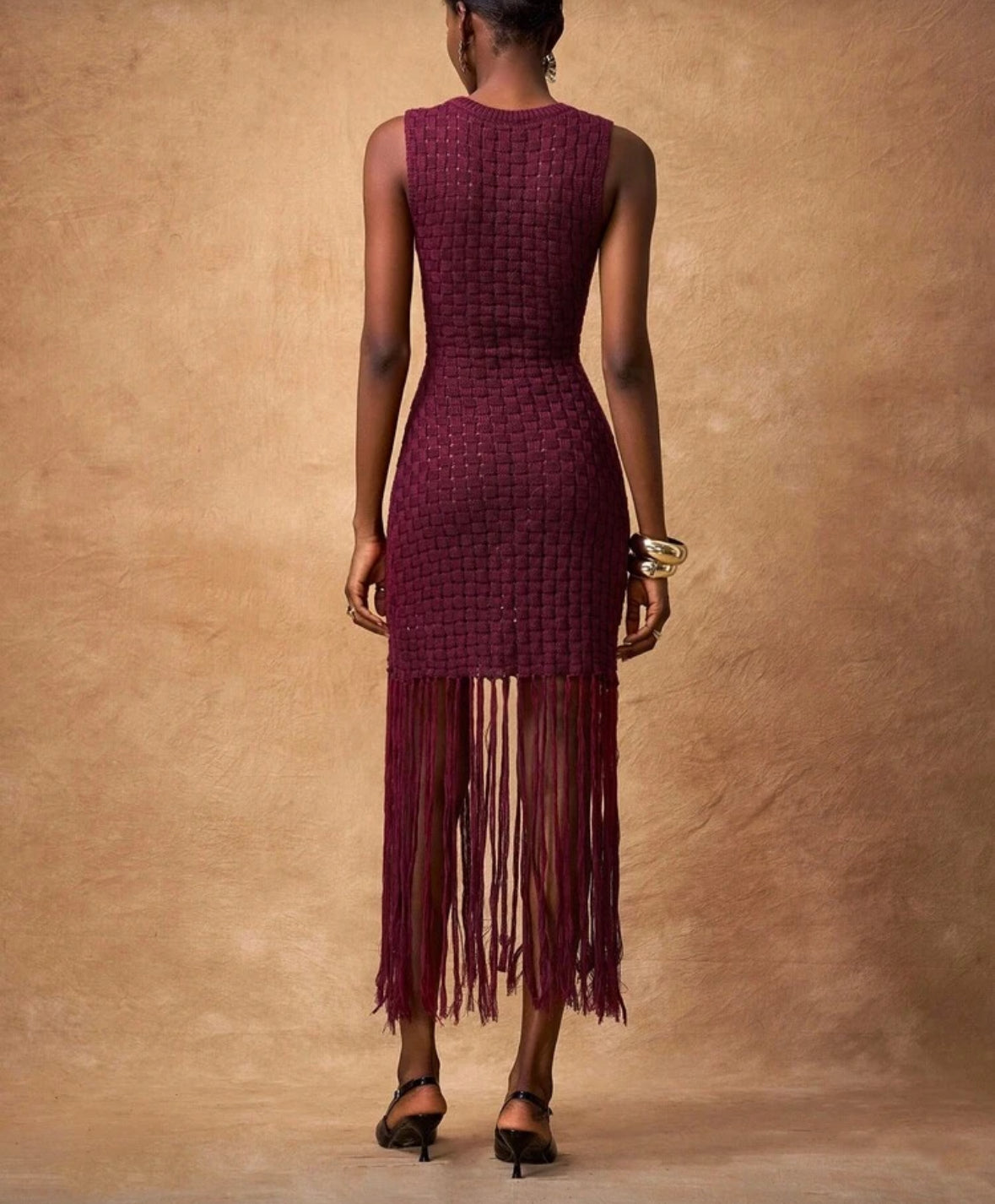 Vestido elegante bordo