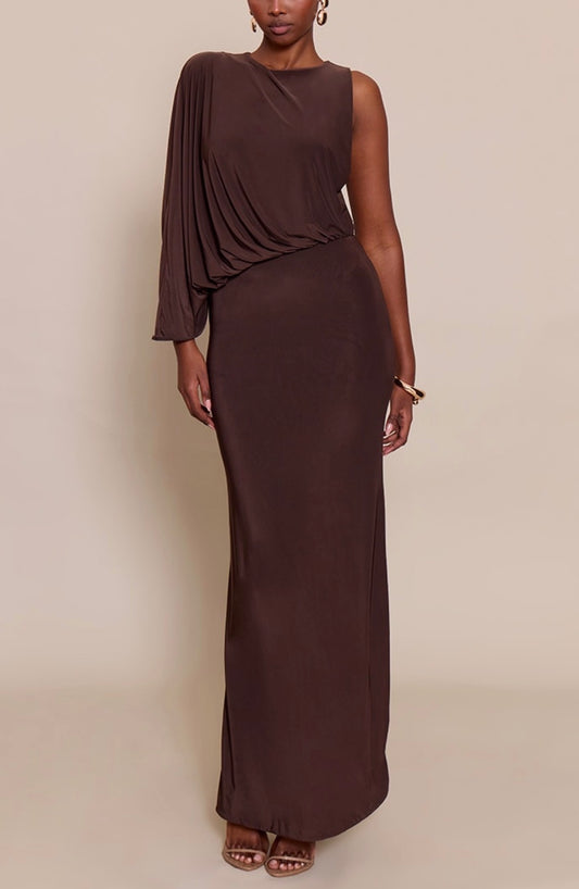 Vestido castanho elegante