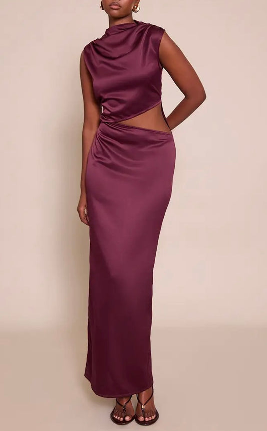 Vestido cor de vinho cetim