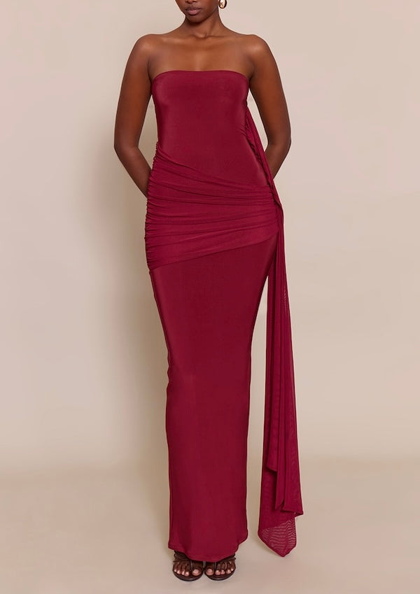 Vestido cor de vinho elegante