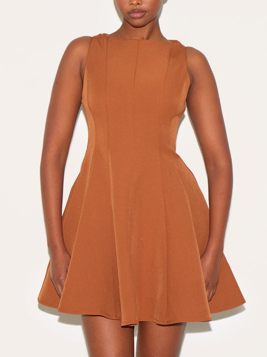 Vestido castanho elegante