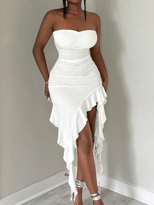 Vestido com babados branco