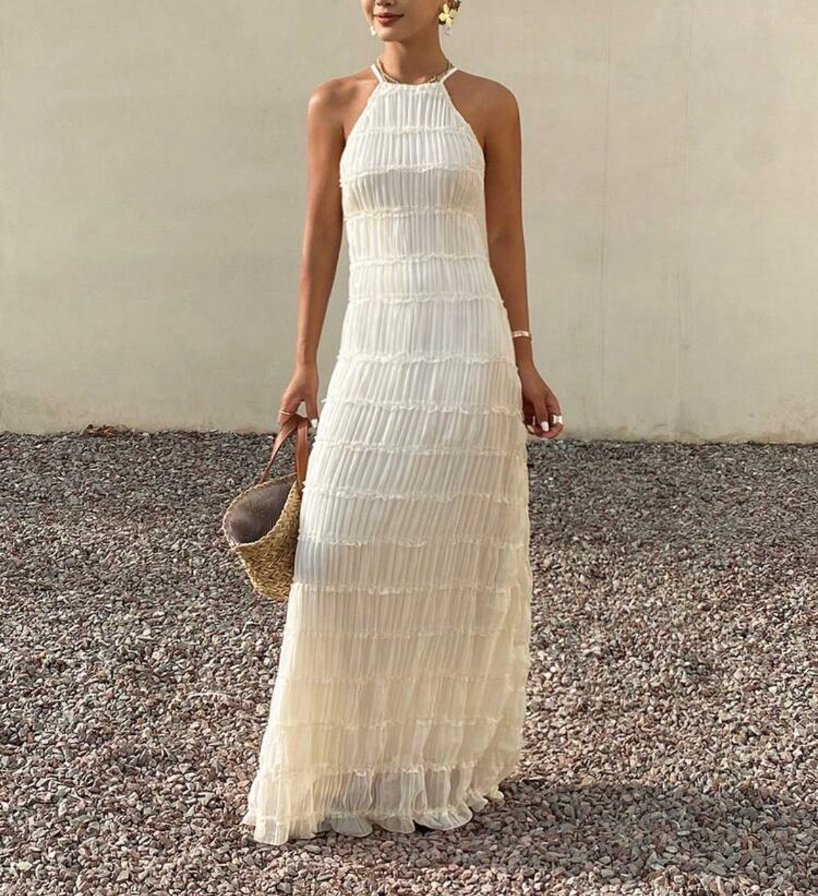 Vestido de verão bege