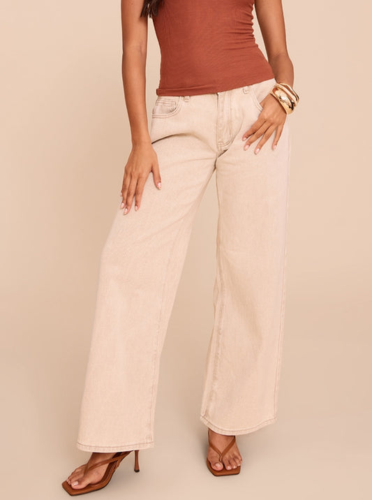 Calça jeans bege