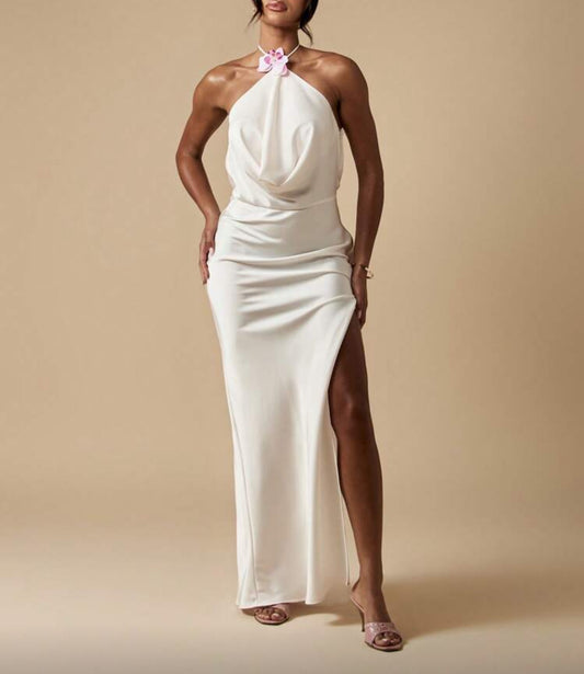 Vestido acetinado damasco