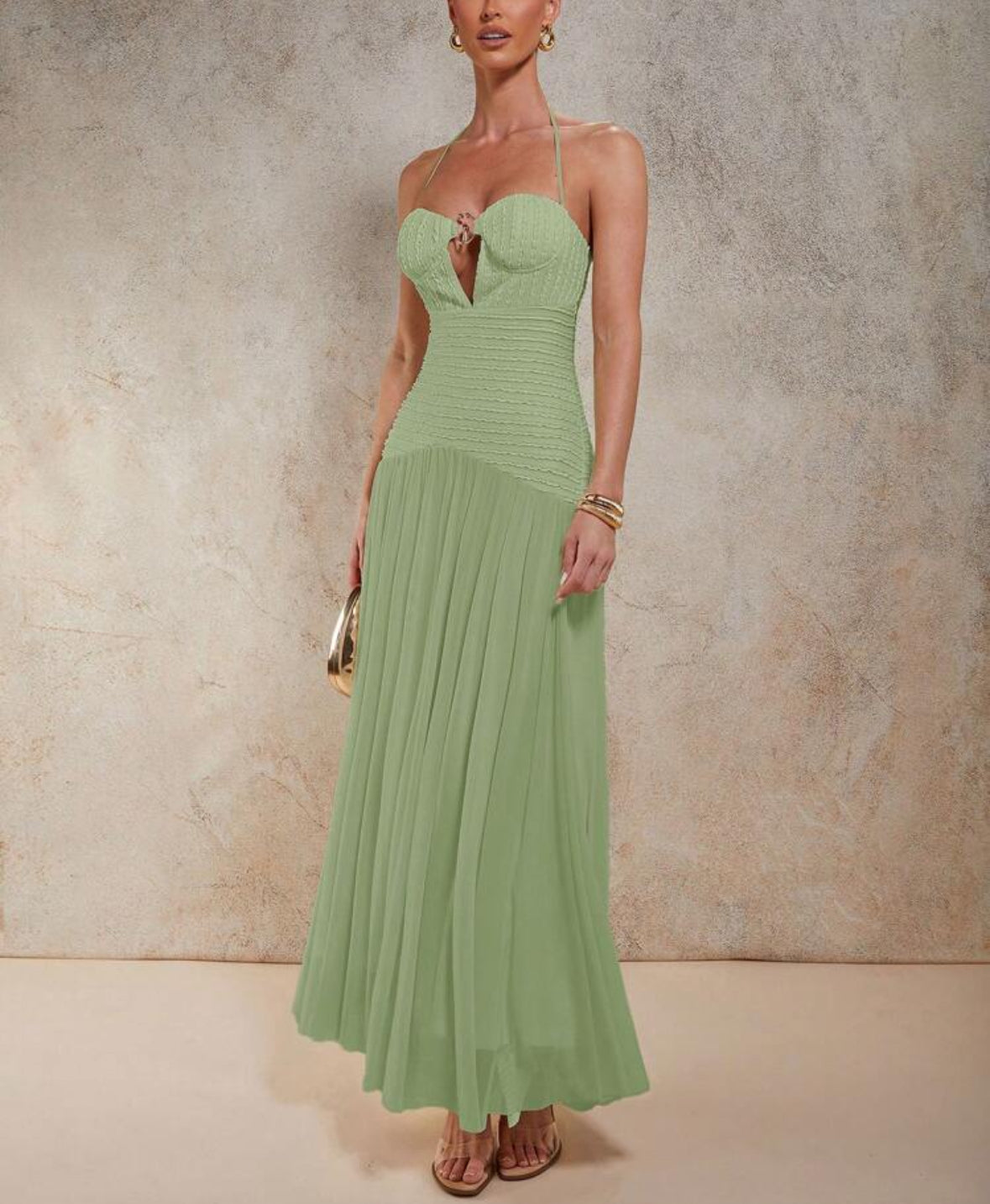 Vestido elegante verde