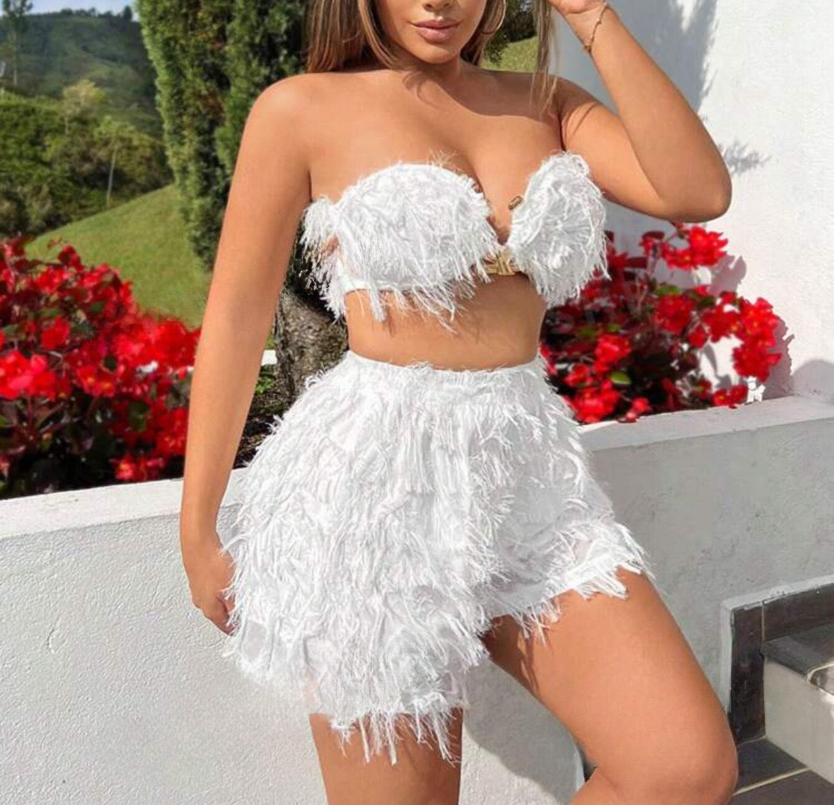 Conjunto pelúcia branco