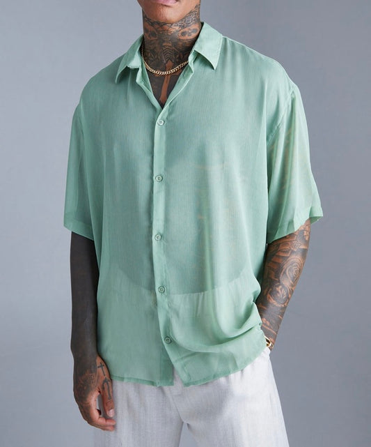 Camisa verde manga curta